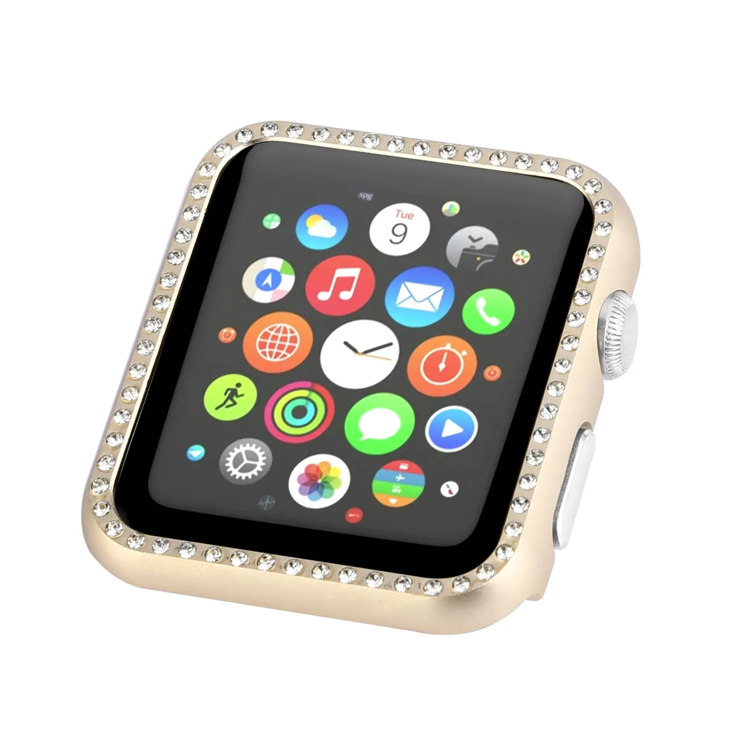 Фото Алюминиевый блестящий хрустальный чехол «бриллианты» для Apple Watch 38 мм 42 мм, чехол для часов, защитный чехол из металлического сплава для iWatch 1 2 3 №5