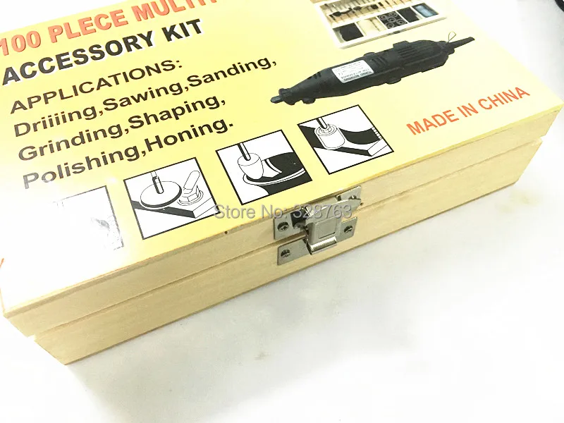 

electric mini drill +100pcs grinding accessories bag+adapter Multifunction Engraving machine Electric tool set kit Free Shipping