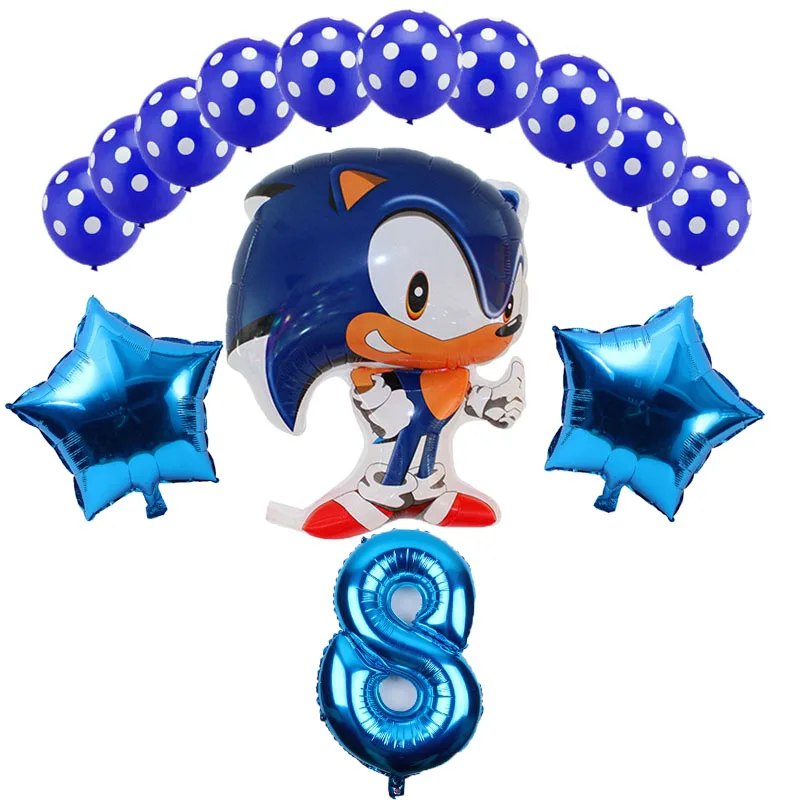 14 шт./лот sega Sonic the Hedgehog Super Hero двухсторонний фольгированный шар для мальчиков и девочек на день рождения вечерние шары размером 32 дюйма
