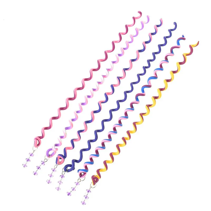 multicolor 6 шт./партия, головная повязка радужного цвета, милая повязка для волос для девочек, Длинные эластичные резинки для волос, аксессуары для волос, случайный цвет - Цвет: multicolor