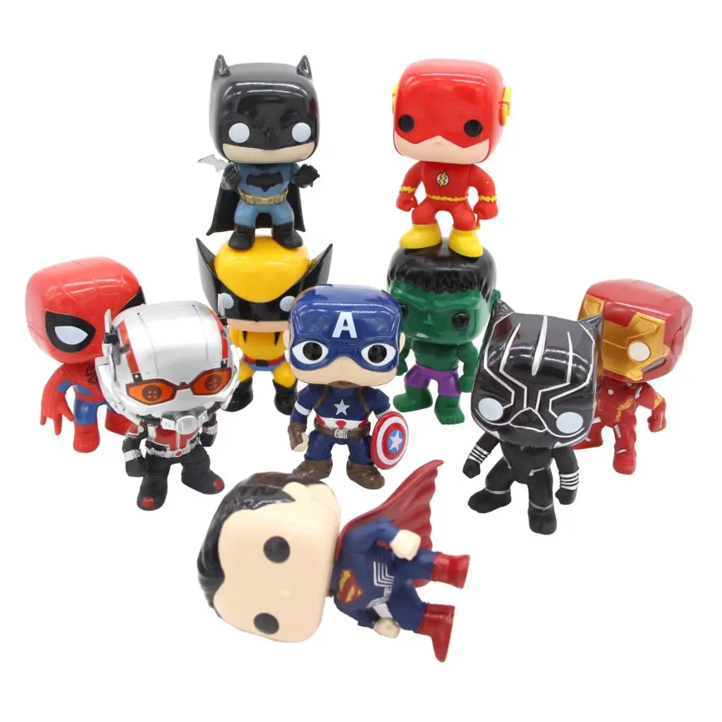 

10pcs/set Justice League & Marvel Avengers Super Hero Aquaman 10cm Model Vinyl Christmas Figure Doll Toys for Children Gift