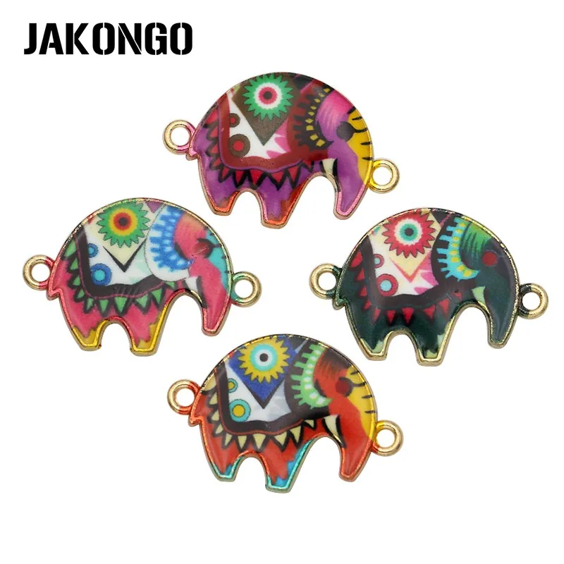 JAKONGO золотистый цвет Эмаль Красочный Слон соединитель для изготовления
