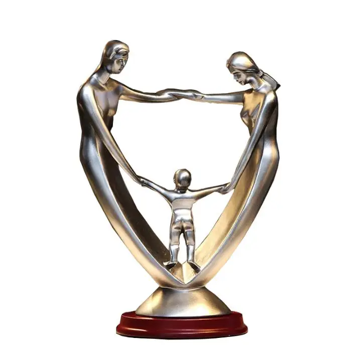 Современные творческая семья статуя любви поведение работа абстрактная фигурка