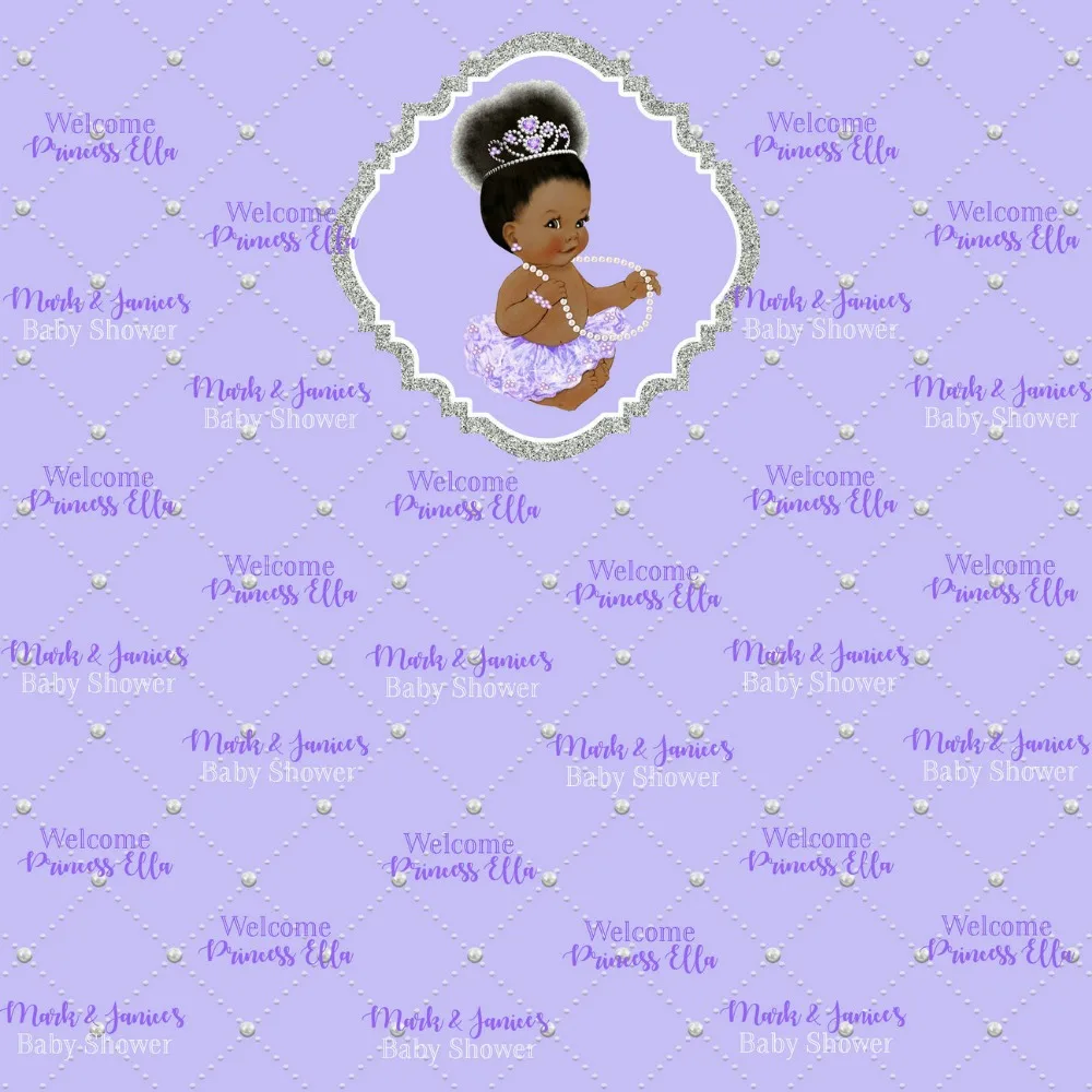Изготовленный На Заказ фиолетовое платье принцессы для девочек Baby Shower рамка фон