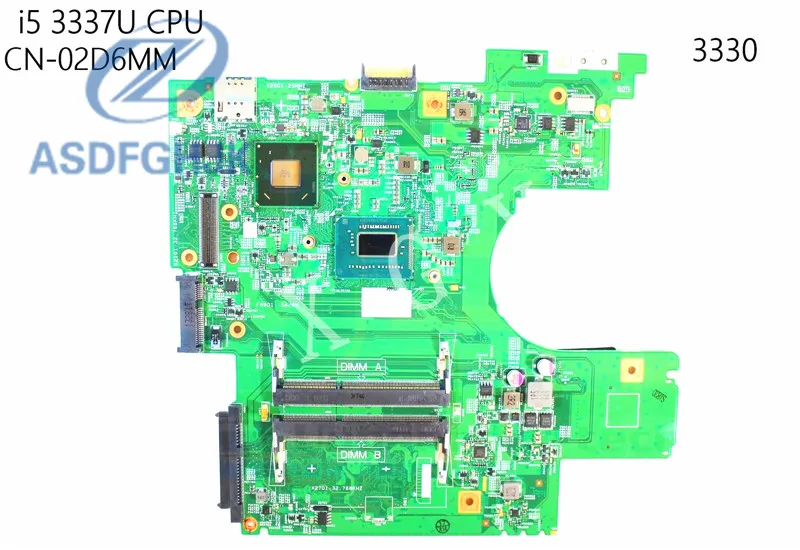 Материнская плата для ноутбука 2D6MM 02D6MM CN Dell 3330 материнская DLA13 HM77 SR0XL I5 3337U DDR3 100%