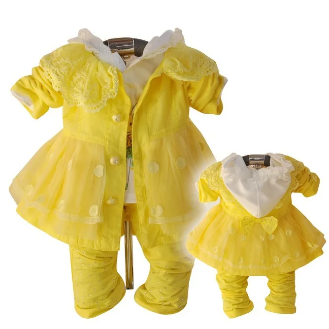 

Anlencool 2020 New Spring and Autumn casual three-piece Dress Suits free shipping baby girl dress suit baby girls clothing sets
