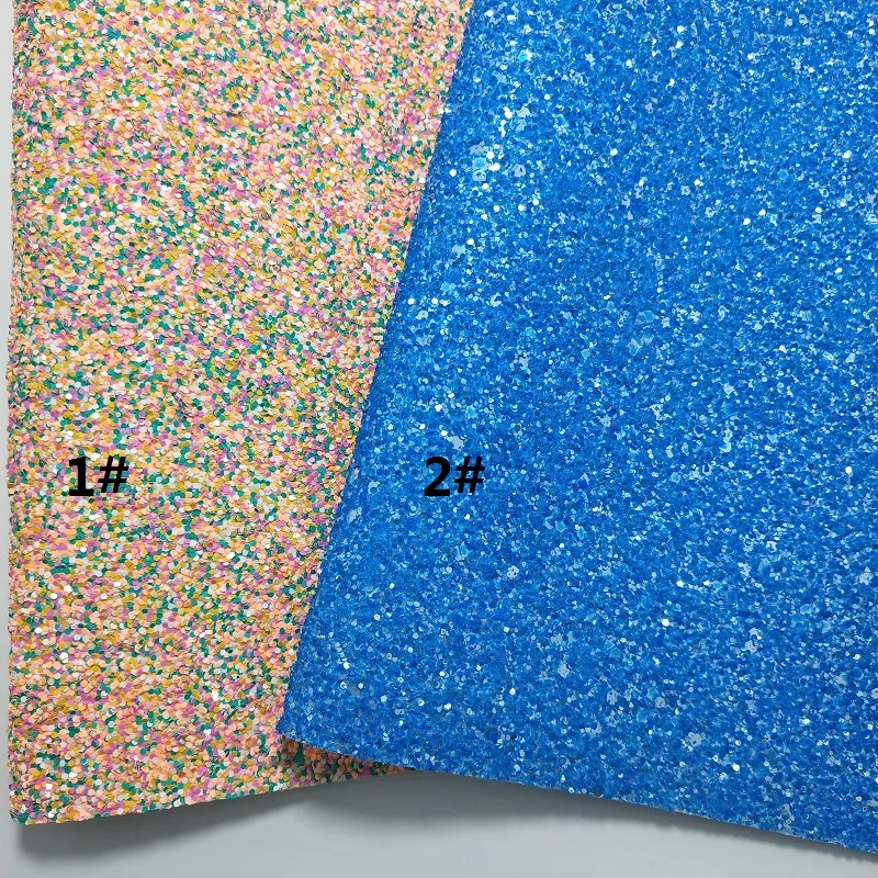 1PC 21X29CM Yellow Blue Mixed Green Chunky Glitter Leather For Making Bows Accessories LEOsyntheticoDIY S240 | Дом и сад