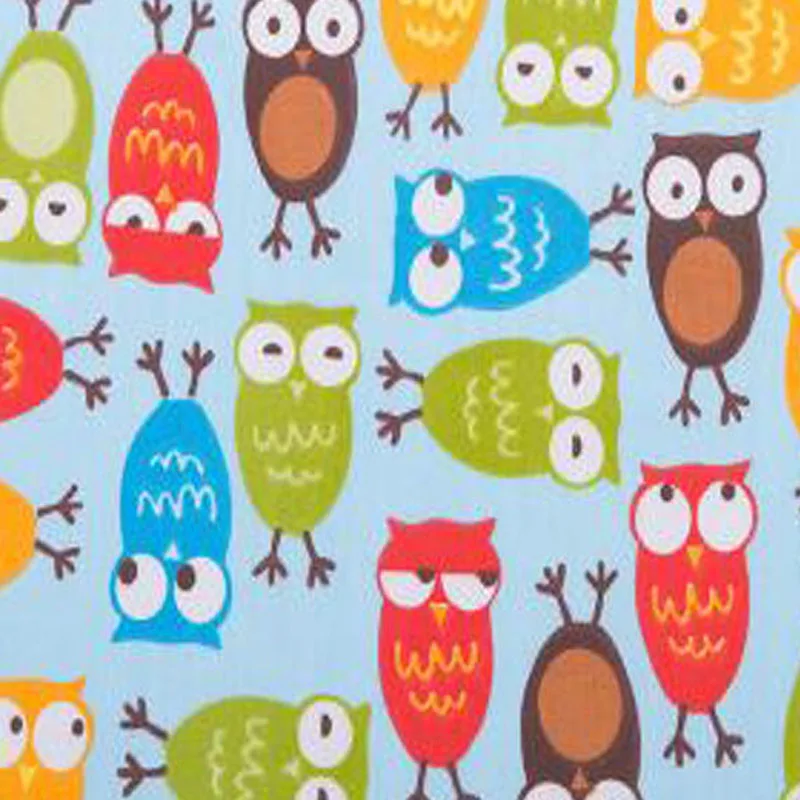 Хлопчатобумажная ткань с принтом Сова удачи 155x50 см |