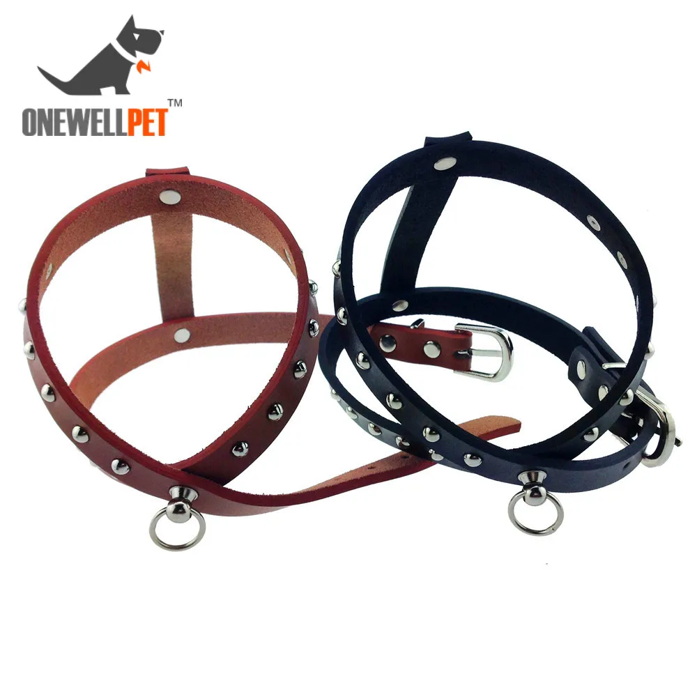 

Onewellpet Brand Quality Leather Harnesses With Decoration Of Round Studs And Size Of S For And Teddy Other Small Pet Dogs