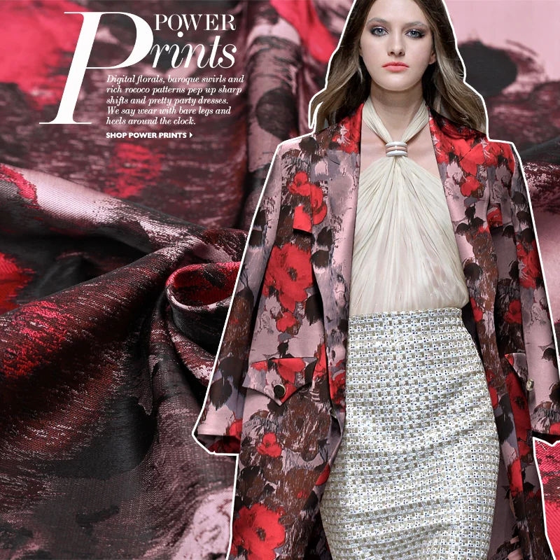 Бесплатная доставка! 2016 весенне осенняя жаккардовая ткань окрашенная костюм