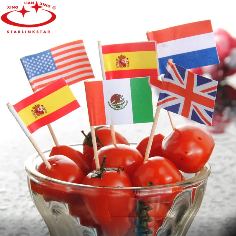 50 шт./лот бумажный мини-флаг для фруктов зубочистки выбор еды пирожные фрукт