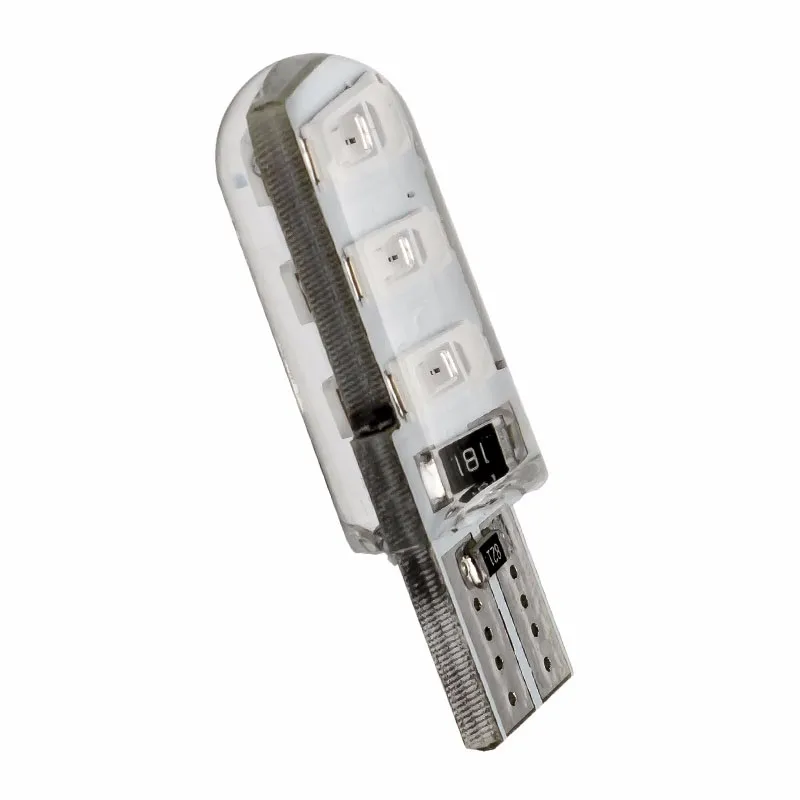 10 шт. T10 W5W 6 SMD светодиодный водонепроницаемый светильник на танкетке из силикагеля 194 2825 WY5W силиконовая оболочка автомобильная лампа для чтения