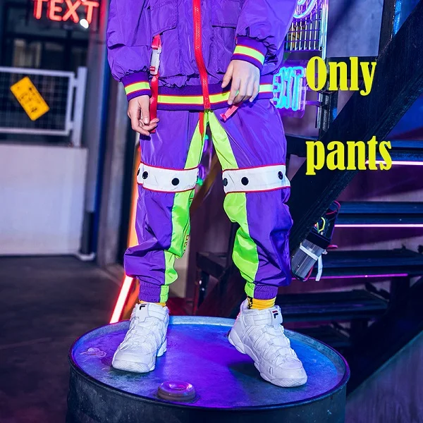 Only pants Новинка; костюм для джазовых танцев; современный танец; детская одежда в стиле хип-хоп; танцевальные костюмы для девочек и мальчиков; Танцевальная уличная одежда; DWY1446 - Цвет: Only pants