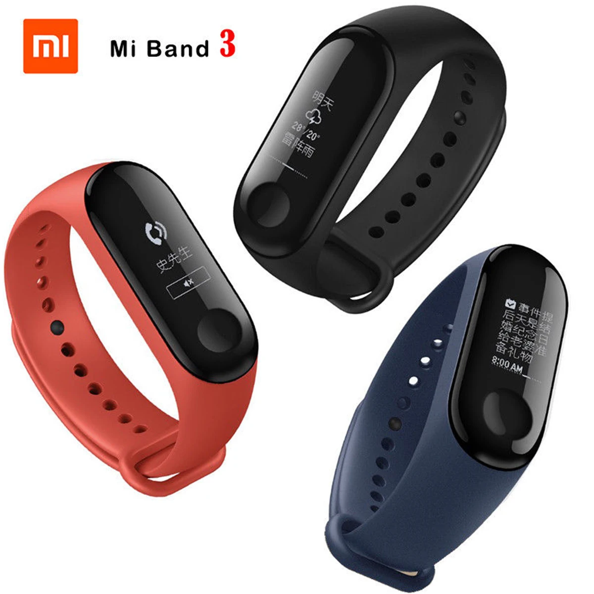 Оригинальный Смарт трекер Xiaomi Mi Band 3 с функцией мгновенного сообщения 5ATM