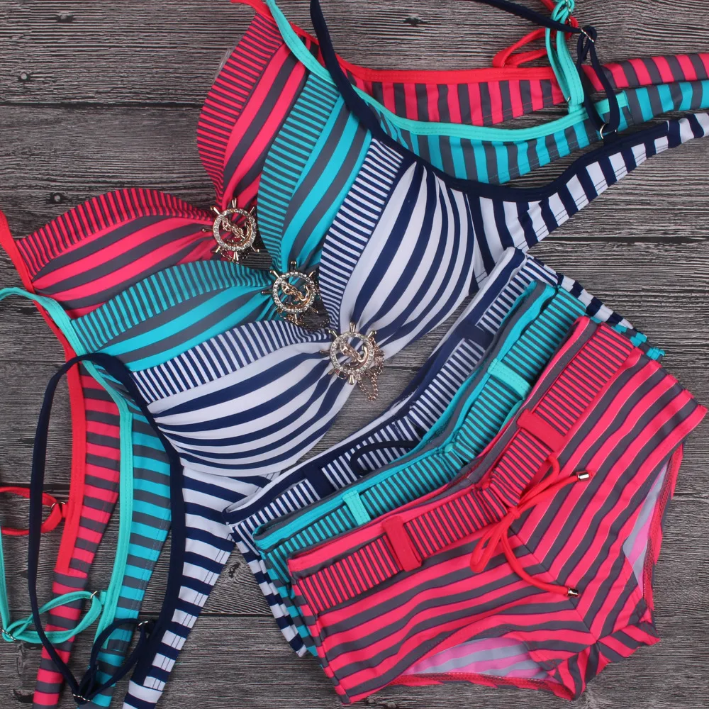 Новинка 2019 Женский винтажный купальный костюм женский бикини в стиле ретро для