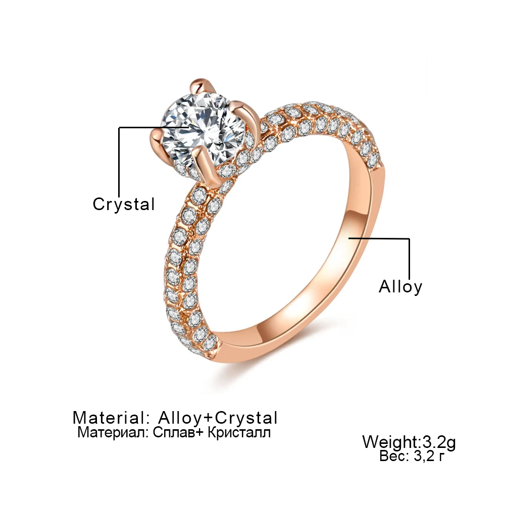 IPARAM модное очаровательное блестящее серебряное кольцо с цирконом класса ААА