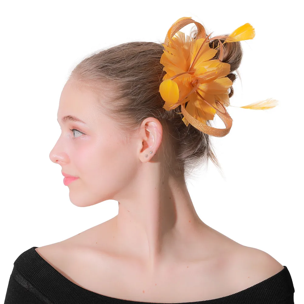 Повязка на голову женская золотистая элегантная Косынка петля Дерби свадебный