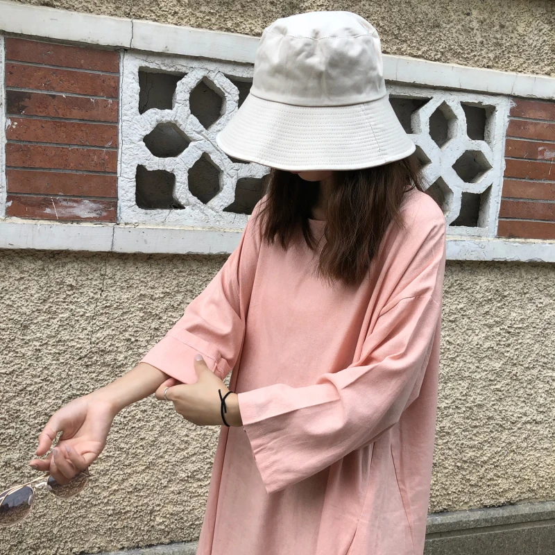 AIYANGA 2018 Solid Casual Dress Female Loose Medium Long Sleeve O Neck Summer Autumn Big Size Dresses For Woman | Женская одежда
