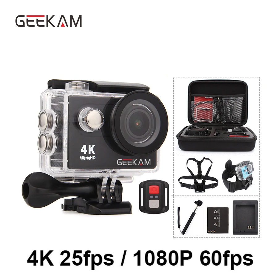 Экшн камера GEEKAM H9 H9R оригинал ультра Deportiva Camaras go водонепроницаемая HD 4 K WiFi 1080 P 60fps