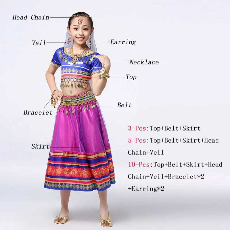 2019 Kids Belly Dance Costumes Belly Dance Set Indian Style Dance Wear For Children Girl With Indian Jewelry Accessories rendezvous with ancient indian society