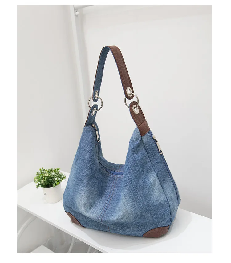 Bolso Kiple большая роскошная Дамская джинсовая сумка большая сумка на плечо синяя джинсовая дамская сумка джинсовая сумка через плечо женская сумка на плечо