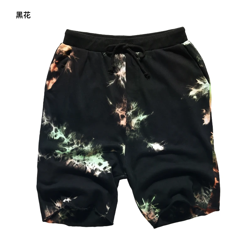 Мужские спортивные шорты Tie Dye хлопковые хипстерские французские махровые с