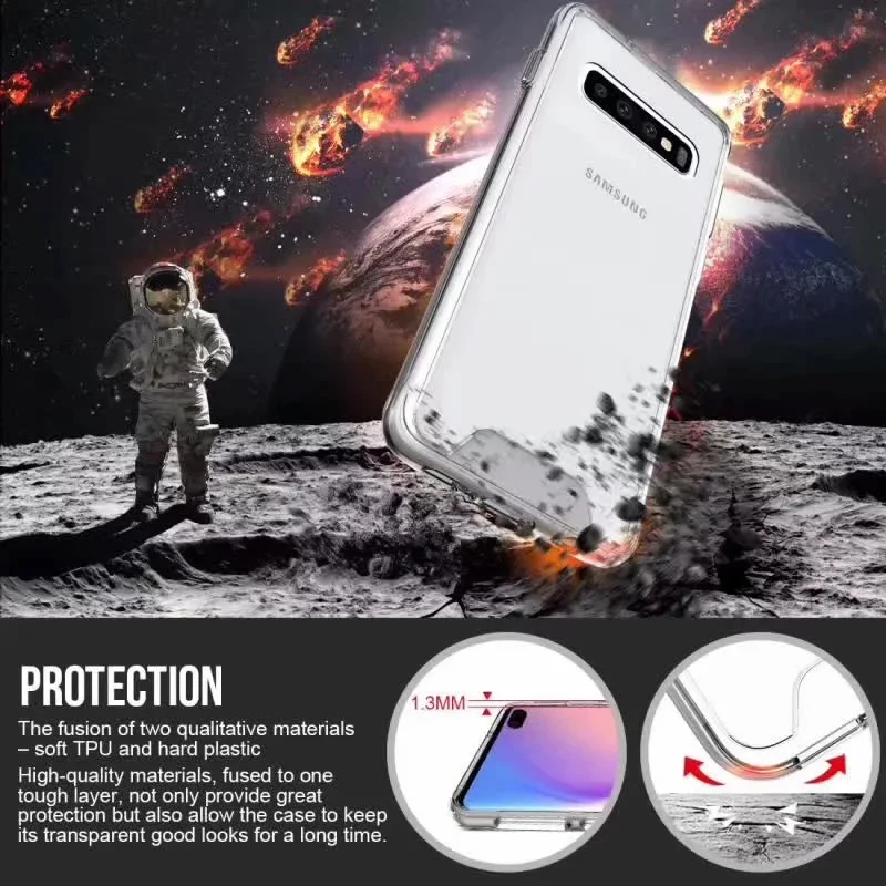 Противоударный бронированный Прозрачный чехол для Samsung Galaxy M10 M20 M30 A10 A20 A30 A50 A70 S10