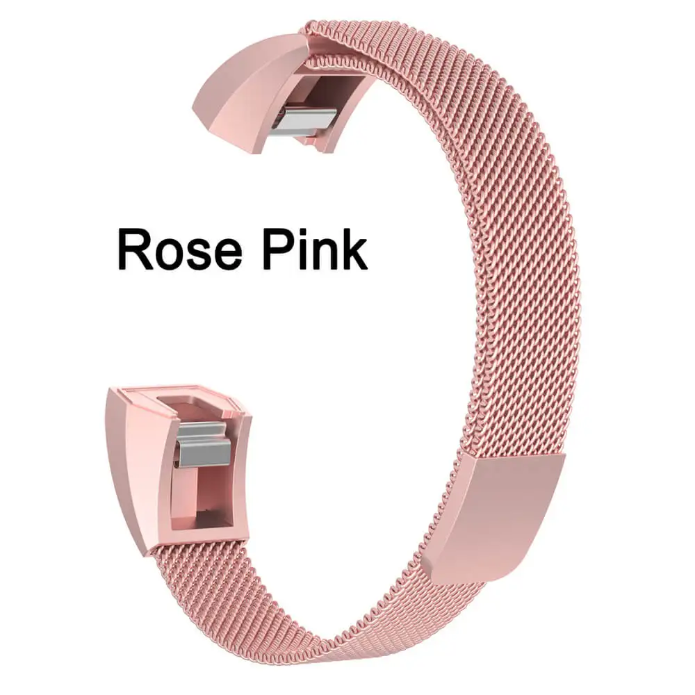 rose pink Новая замена нержавеющая сталь магнитный Миланский Ремешок Браслет Для Fitbit Alta HR ACE Премиум 316L нержавеющая сталь - Цвет: rose pink