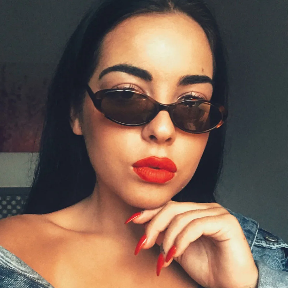 Новинка 2018 брендовые пикантные милые женские Овальные Солнцезащитные очки