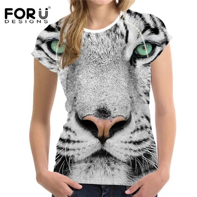 FORUDESIGNS/женская футболка с 3D принтом мопса, Европейская летняя футболка для женщин/девочек с забавными животными, крутая Новинка, футболка с коротким рукавом, топы, одежда - Цвет: BV4
