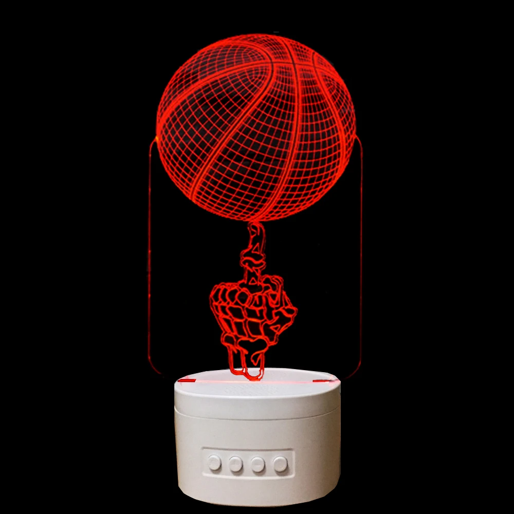 Баскетбольный 3D ночник bluetooth динамик светодиодная музыкальная настольная лампа 5