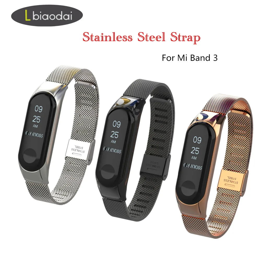Mi Band 3 ремешок браслет для Xiaomi mi Band 3 ремешок металлический ремешок mi band3 Нержавеющая сталь Ремешок Браслет miband 3 ремешок для часов