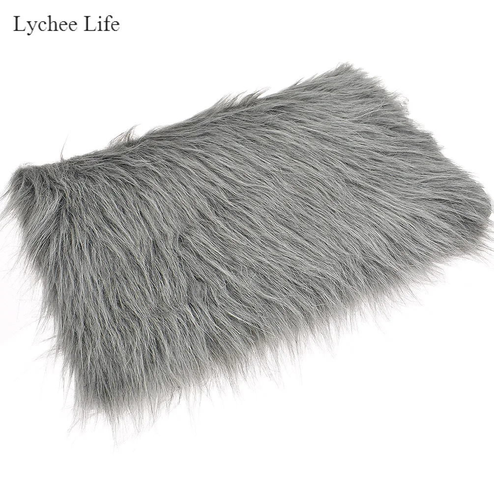 Gray Lychee Life 50x80 см имитация лисьего меха длинный ворс одежда плюшевые швейные ткани украшения дома Diy Аксессуары - Цвет: Gray