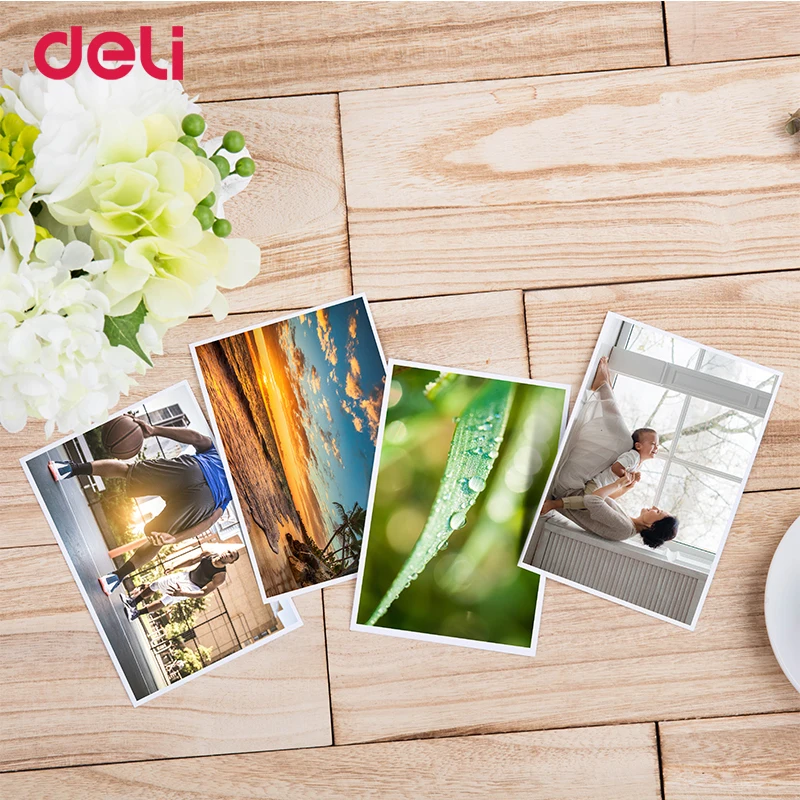 Deli Оптовая продажа высокое качество 4R/A4 Люминесцентная фотобумага для