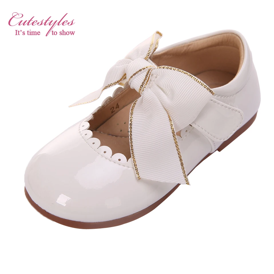 Cutestyles 5 цветов нашейный бант для девочек кожаная обувь на микрофибре принцесса детские туфли для девочек Дети ручной работы на плоской подошве(без коробки для обуви