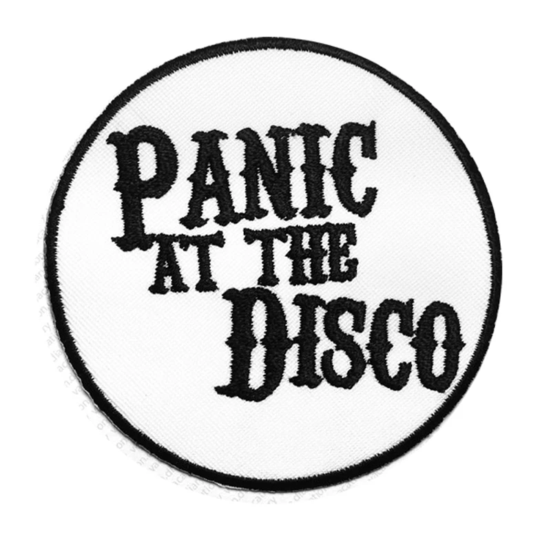 

PANIC AT THE DISCO Rock Goth Punk Music Band Embroidered Sew Iron On Patch white