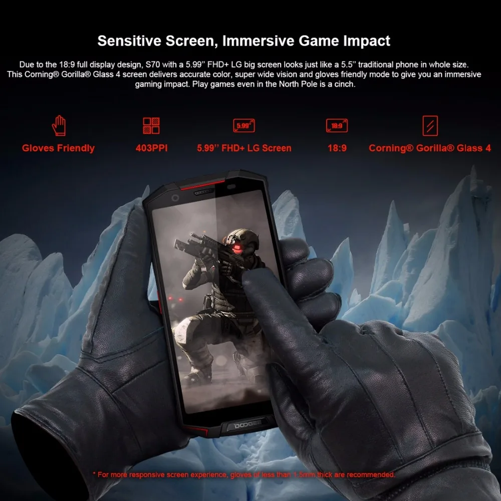 DOOGEE S70 IP68 IP69K Водонепроницаемый 4G смартфон 5 99 дюймов MT6763 Восьмиядерный 6 ГБ + 64 Гб 16