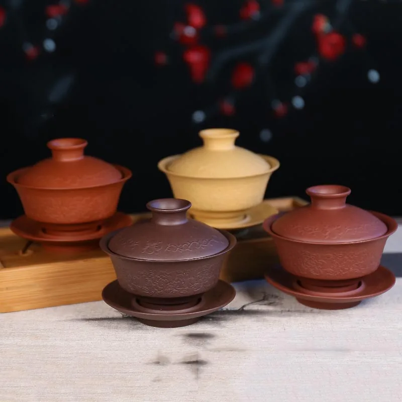 Куб. См Yixing фиолетовая глина Gaiwan ручной работы натуральная сырая руда Zisha