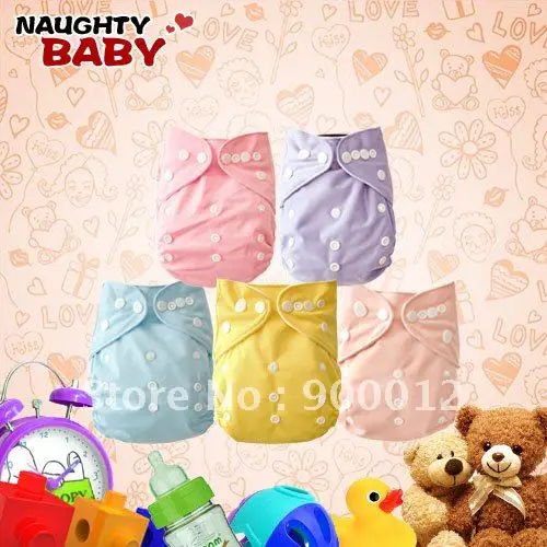 Free Shipping Naughtybaby New Arrive Double Row Snaps Nappy Cloth Diapers Waterproof With Inserts 80 Sets(1+1)