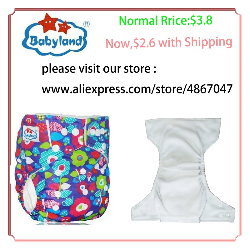 Onsale 8 шт./компл. B Grade детские тканевые подгузники с принтом для девочек по