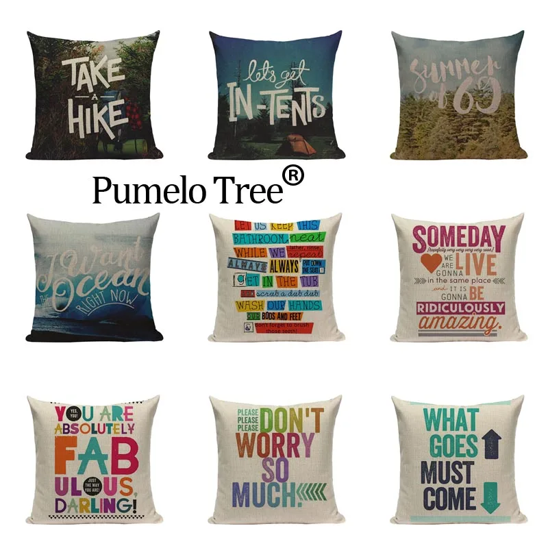 Kalameng хлопок лен красочный Английский алфавит напечатанные подушки крышка кофе