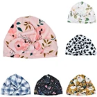 Тюрбан для маленьких девочек, теплая шапочка с цветочным узором, шапочка для новорожденного, для малыша, для малышей, аксессуары для волос