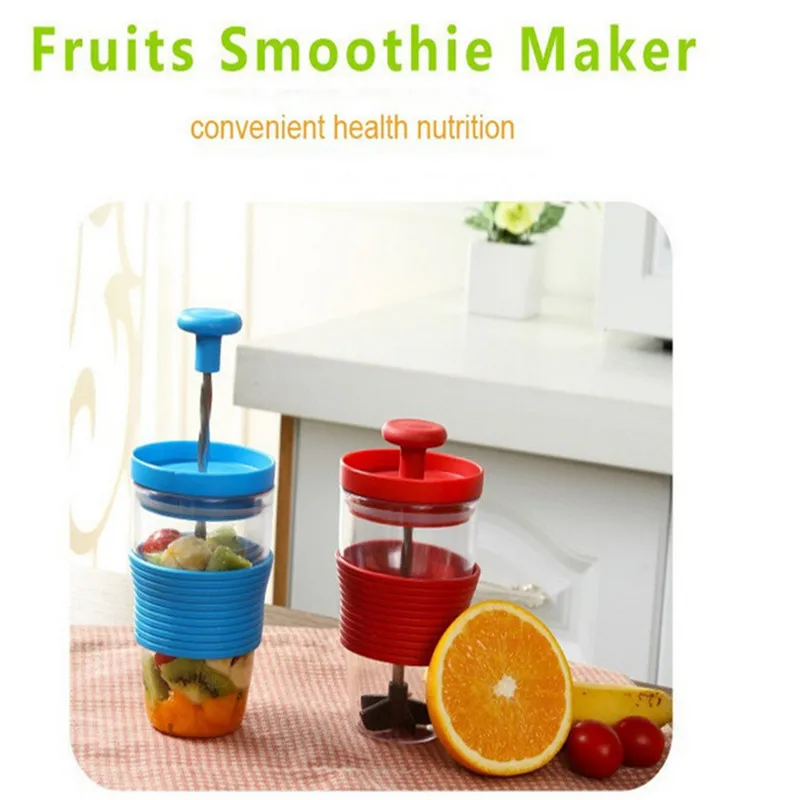 Fruit Tools 300ml Plastic Kitchen Mini Manual Juicer Squeezer Juice Stirring Mixing Cup Smoothie Maker fruit juice |