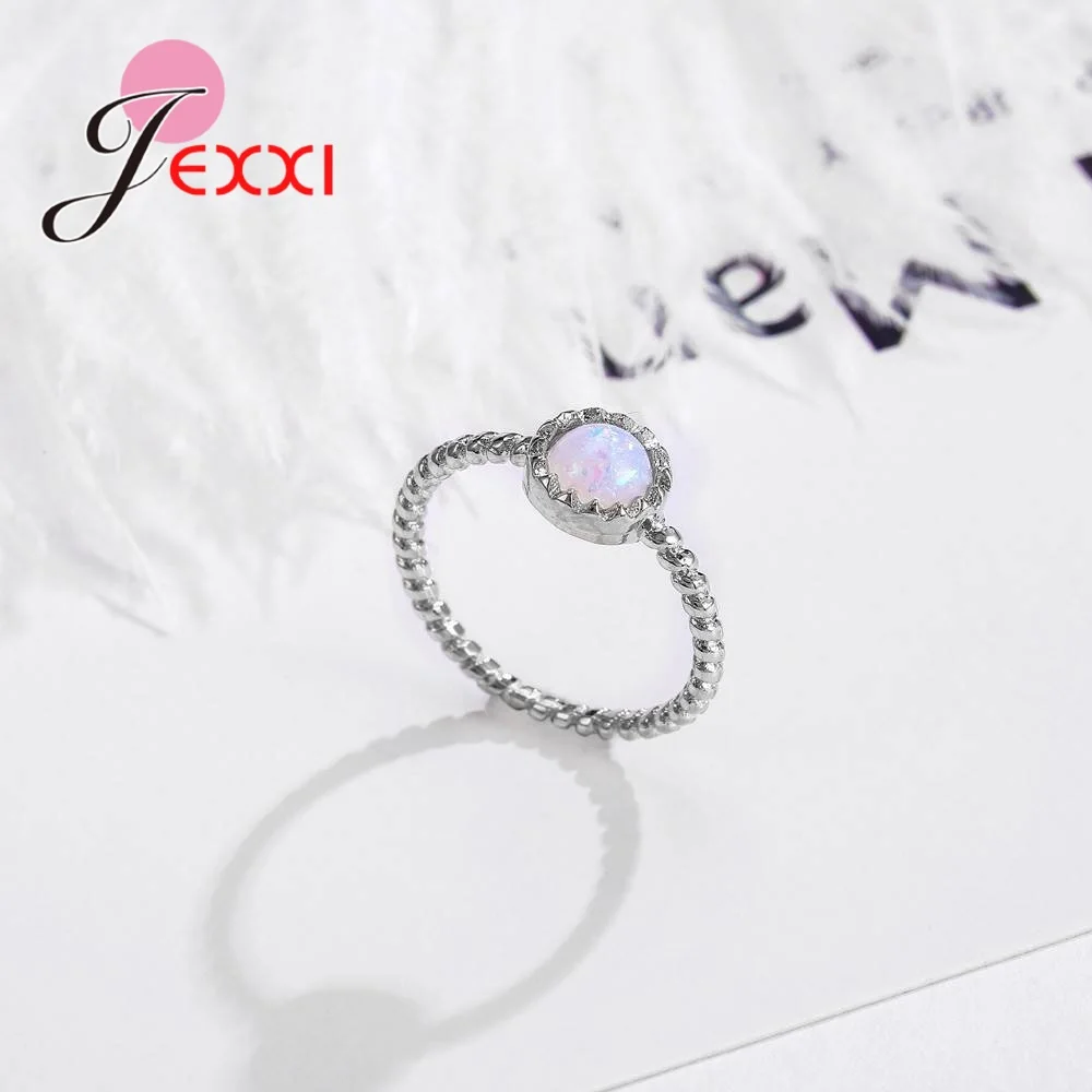 Vintage Silver Rings for Men Women Charming Mystic White Fire Opal Stone Jewelry Bague Party Accessories | Украшения и аксессуары