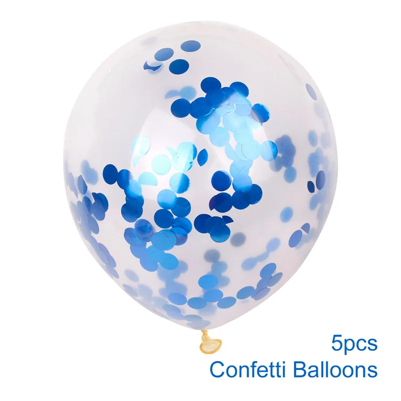 5pc Blue Confetti Huiran шар с днем рождения, шар из розового золота, конфетти, шар для дня рождения, декор для детей, взрослых, принадлежности для дня рождения, балоны - Цвет: 5pc Blue Confetti