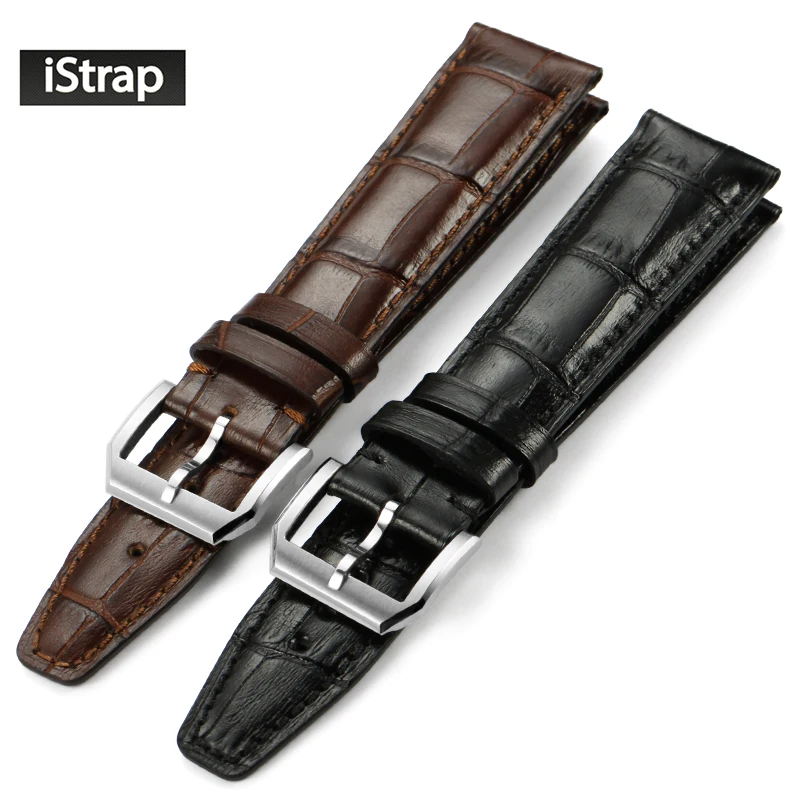 Ремешок для часов iStrap 20 мм 21 мм 22 мм Высококачественный Блестящий ремешок для часов из натуральной кожи для мужчин и женщин(4 стиля на выбор