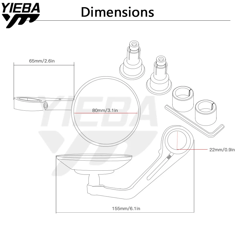 Зеркало заднего вида для мотоцикла ручная панель 22 мм YAMAHA YZF R25 R15 R6 R125 kawasaki z750 Z800 FZ8