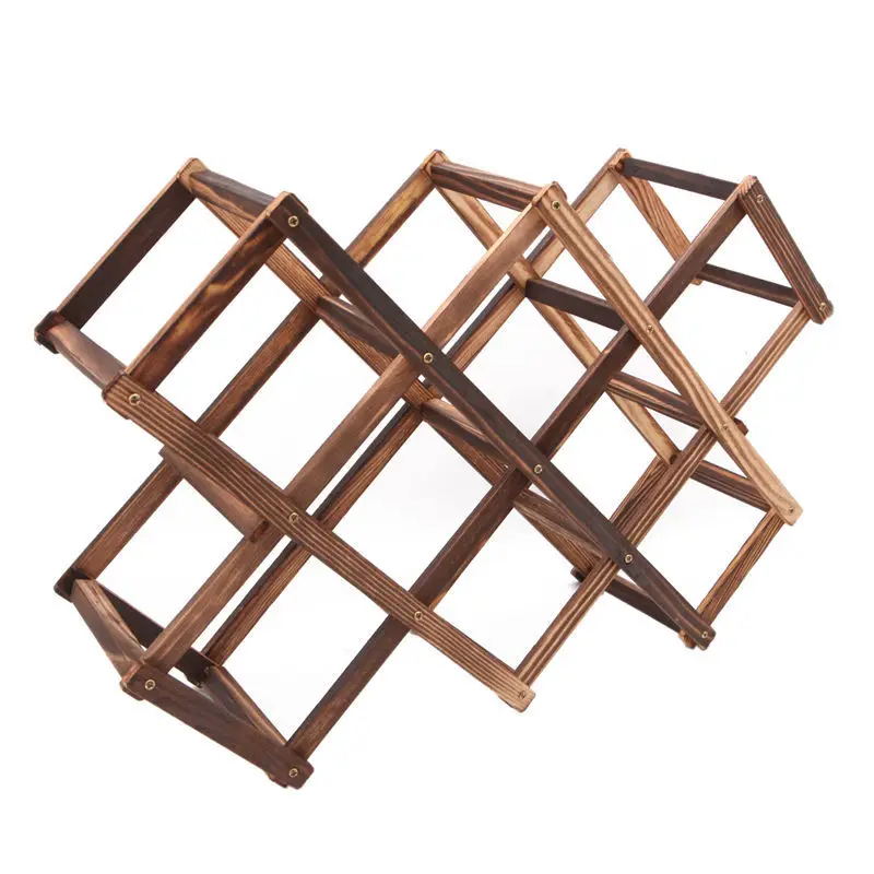 Carbonized Wood 10 Деревянный Красное вино стойки 3/6/10 бутылки крепление Кухня держатель выставочный органайзер для домашнего украшения стеллаж для хранения - Цвет: Carbonized Wood 10