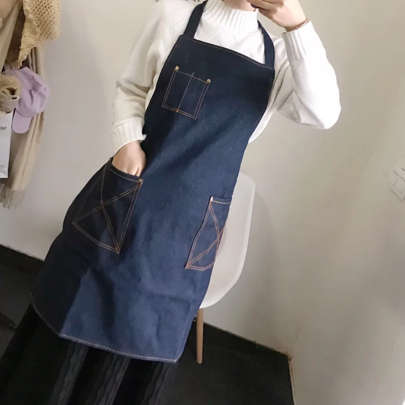 Canvas Apron Outsides BBQ Senior Green Bib Kitchen Cleaning for Women Men Cooking Restaurant Waitress Custom |