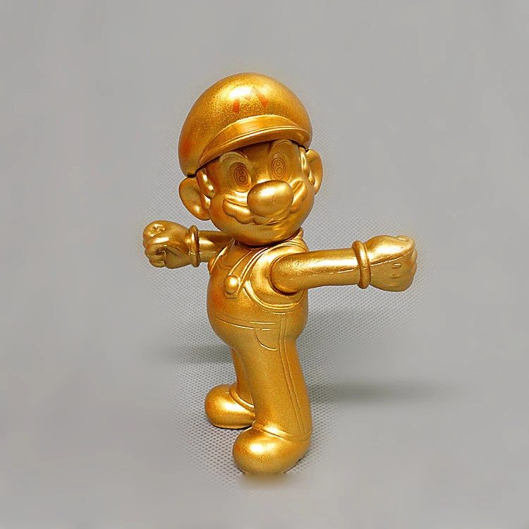 Golden Mario SUPER MARIO BROS, ПВХ фигурка, игрушки, модель 12-15 см, Марио Луиджи Йоши, Ослик Конг, коллекционные игрушки, куклы для детей - Цвет: Golden Mario